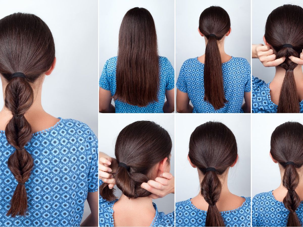 Coleta baja tipo nudo con goma invisible