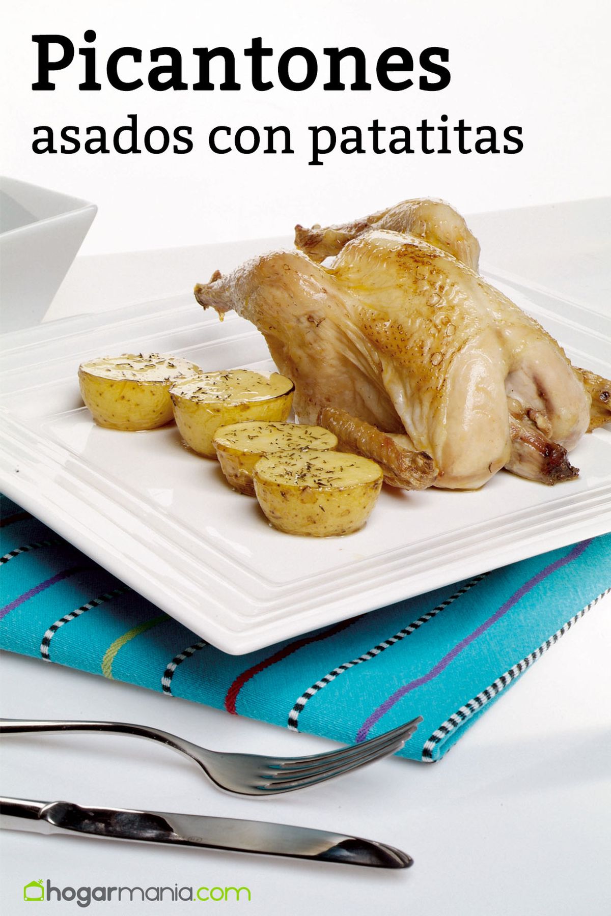 picantones asados con patatitas al horno receta