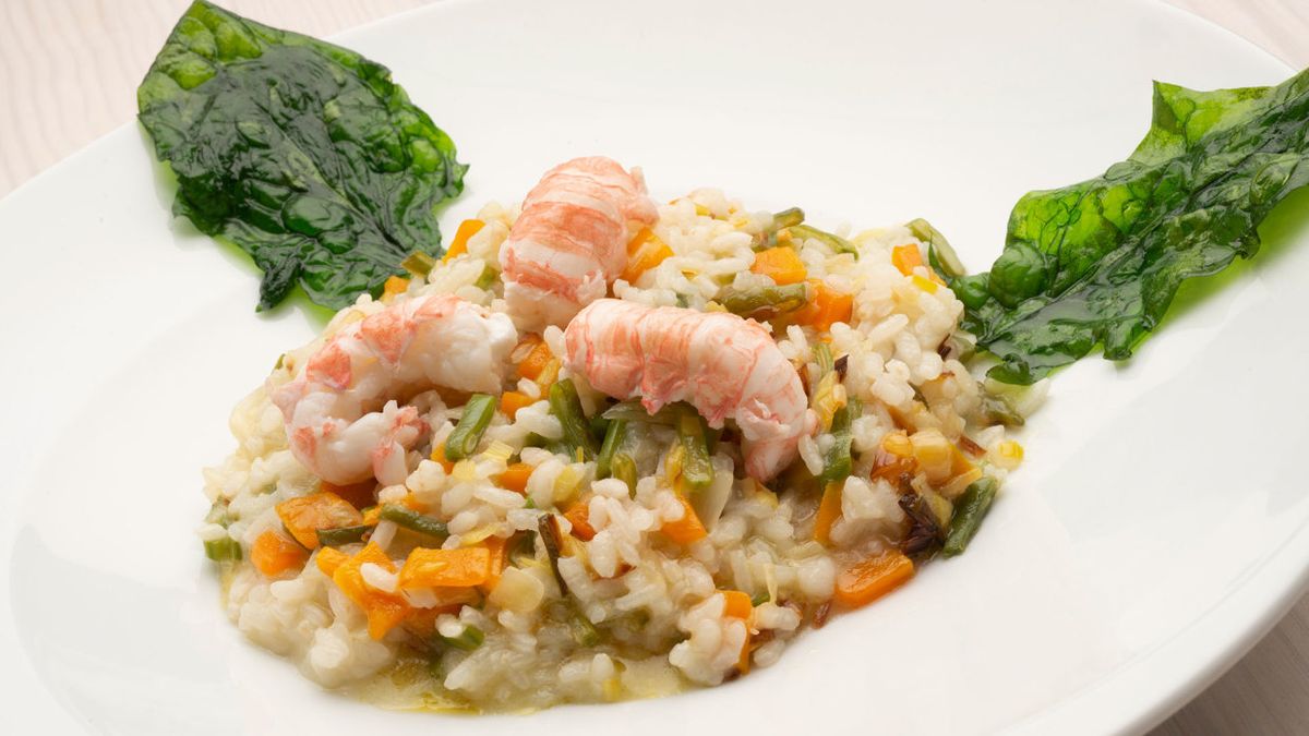 arroz con verduras y cigalitas xl