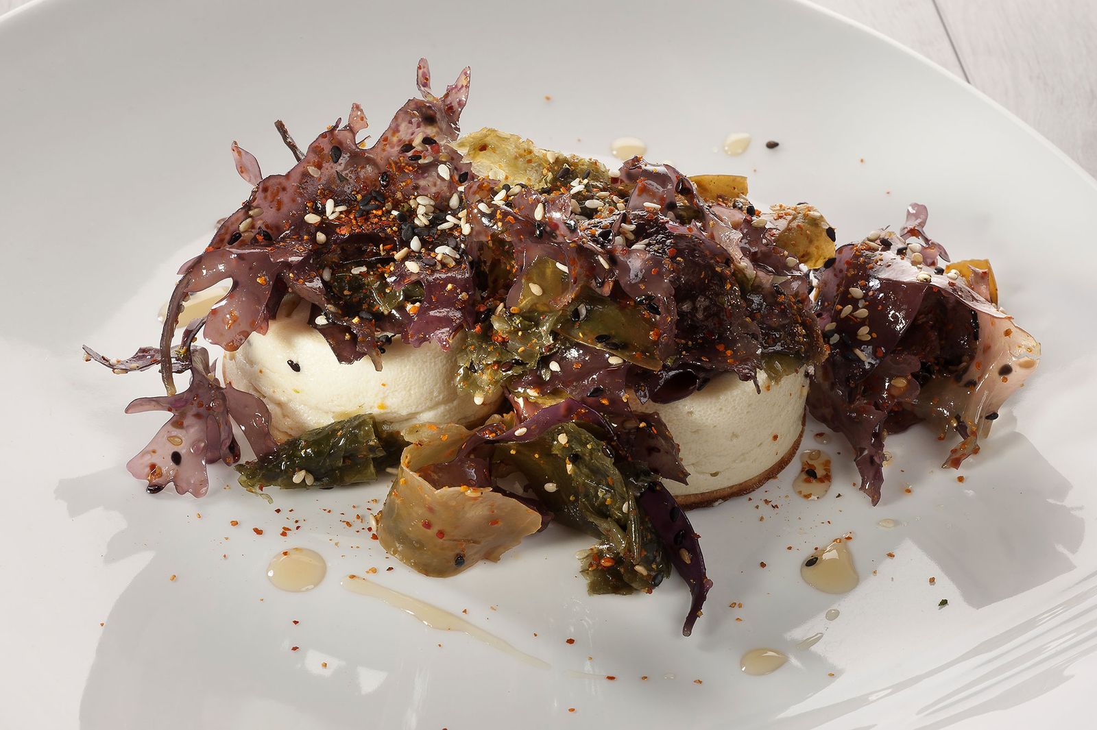 CABI0027 Guty Flan de coliflor con salteado de algas xl