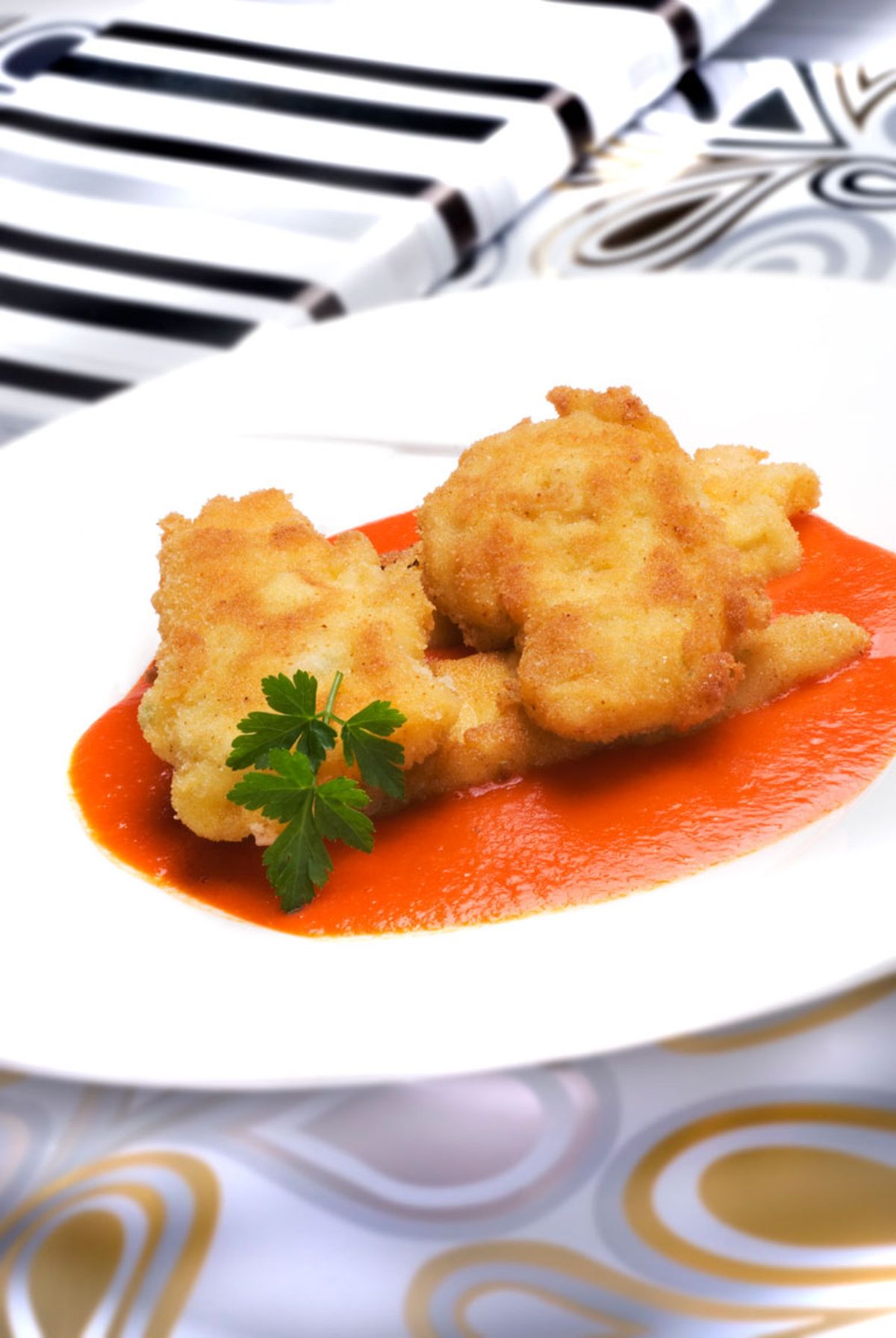 Lenguado con villeroi de gambas