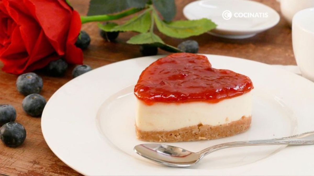 Tarta de San Valentín con forma de corazón
