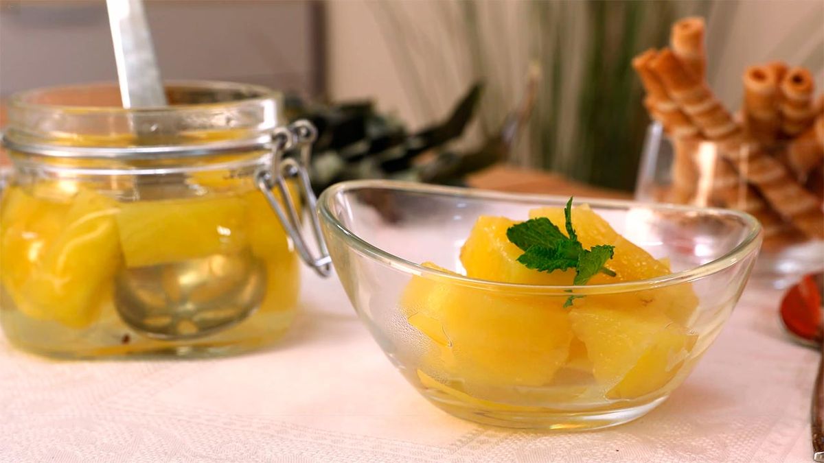 Como hacer piña en almíbar   paso 5
