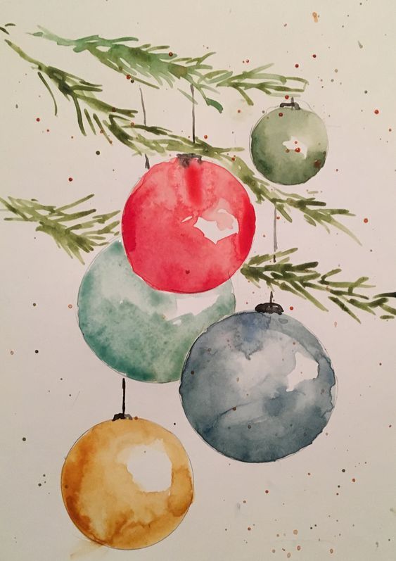 dibujo navidad acuarela 4