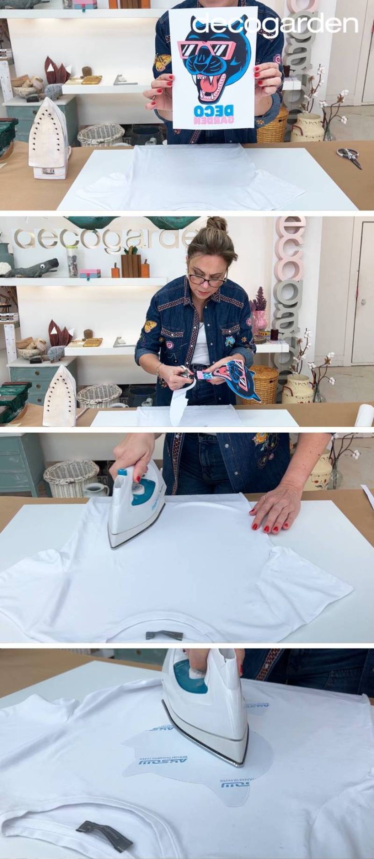 Cómo poner una foto o dibujo en una camiseta (pasos 1-4)