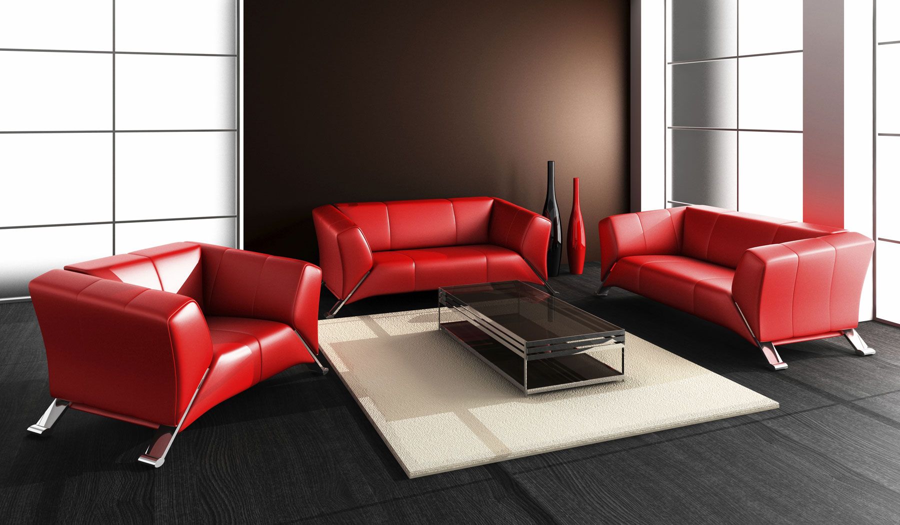 Combinar sofá de color rojo 7