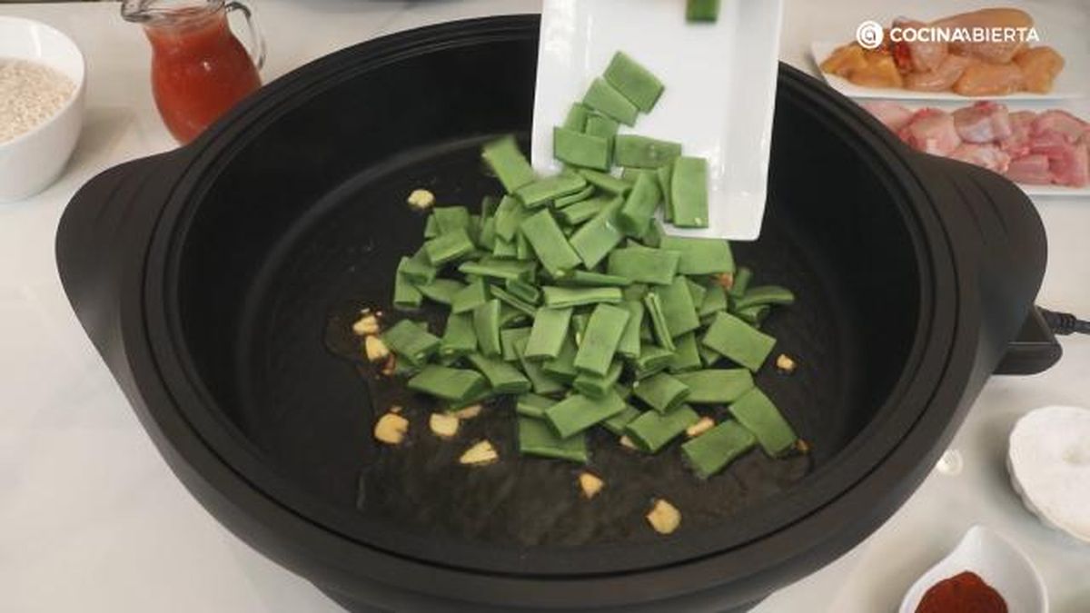 Arroz carne verduras paso 1