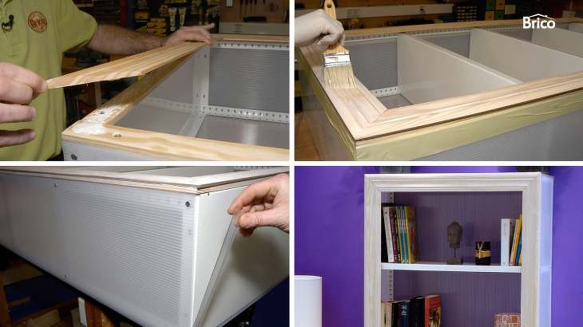 Pintar las jambas y colocar los perfiles y las patas de la estantería