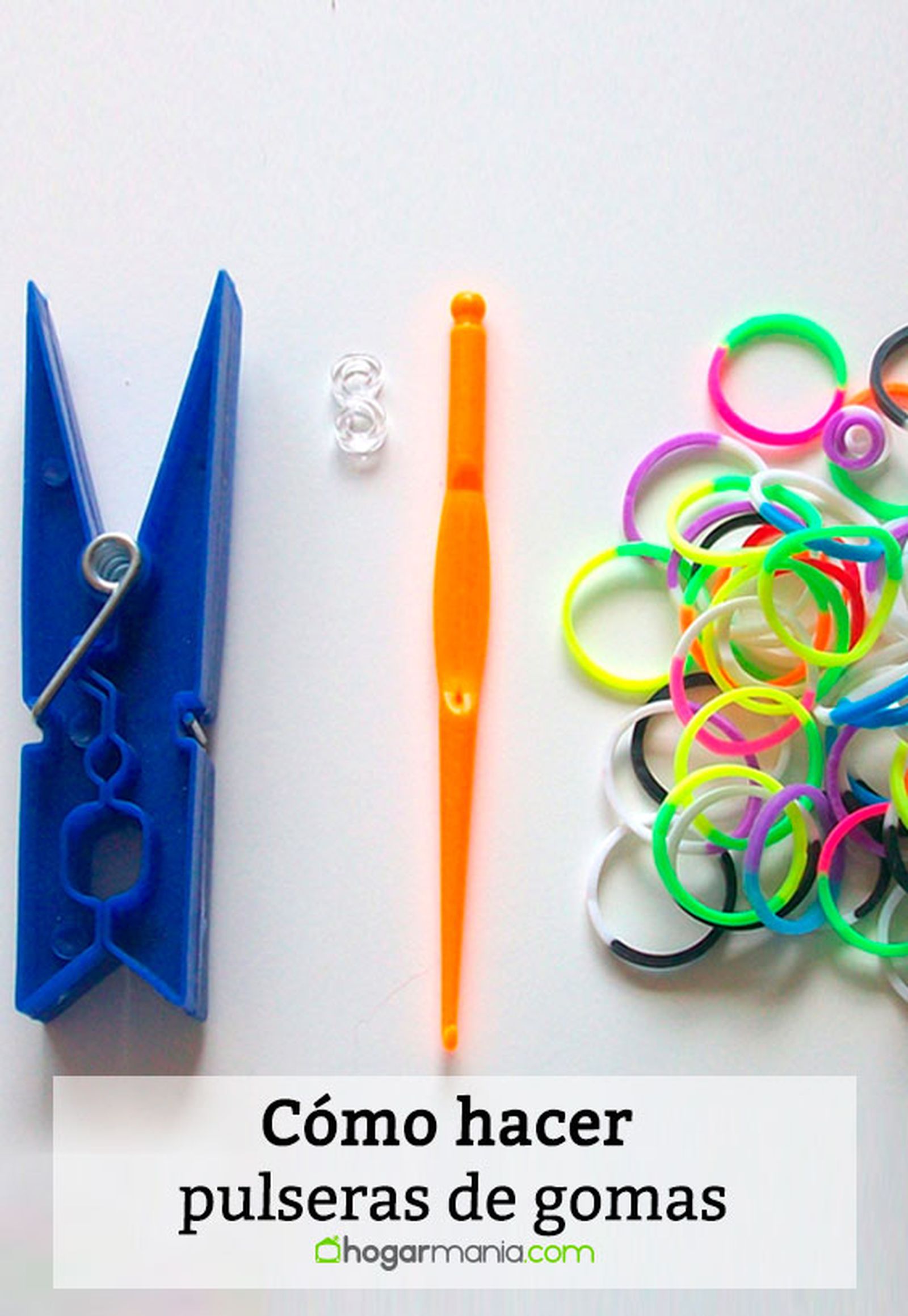 como hacer pulseras gomas pin