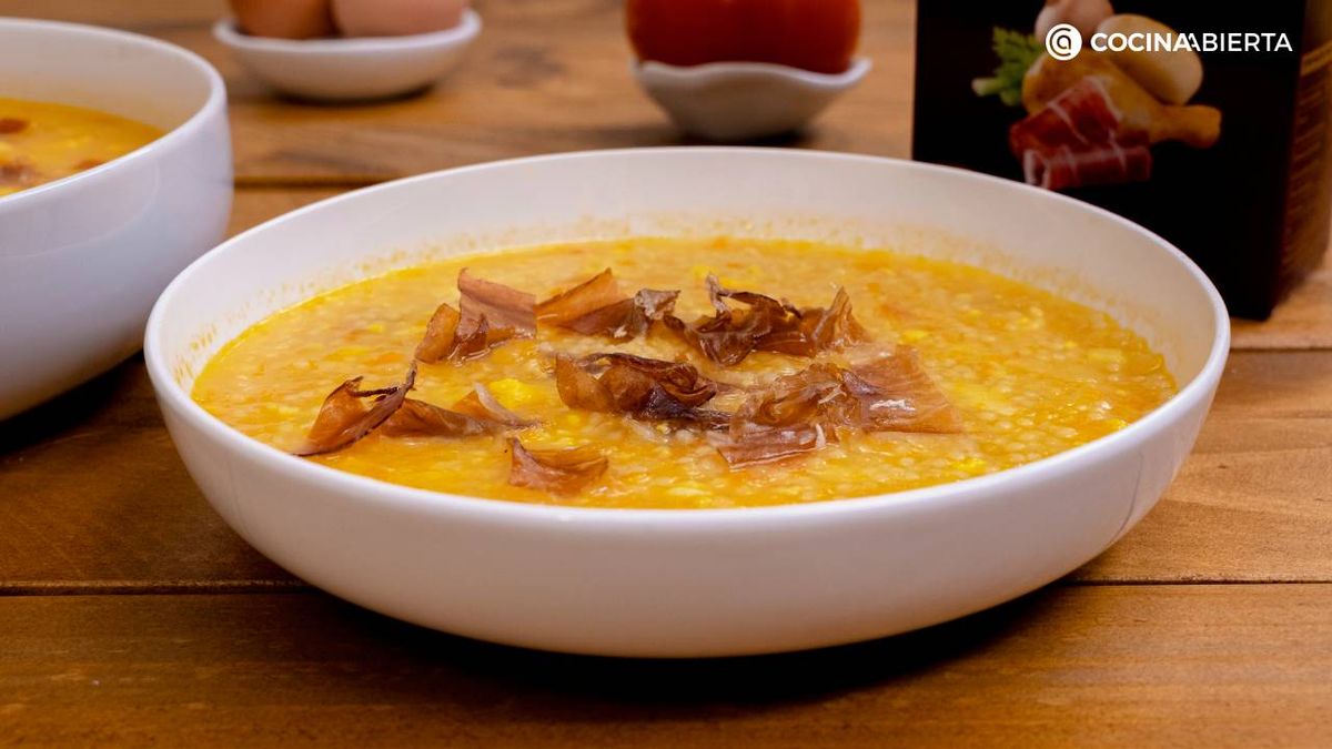 sopa con virutas de jamon receta video