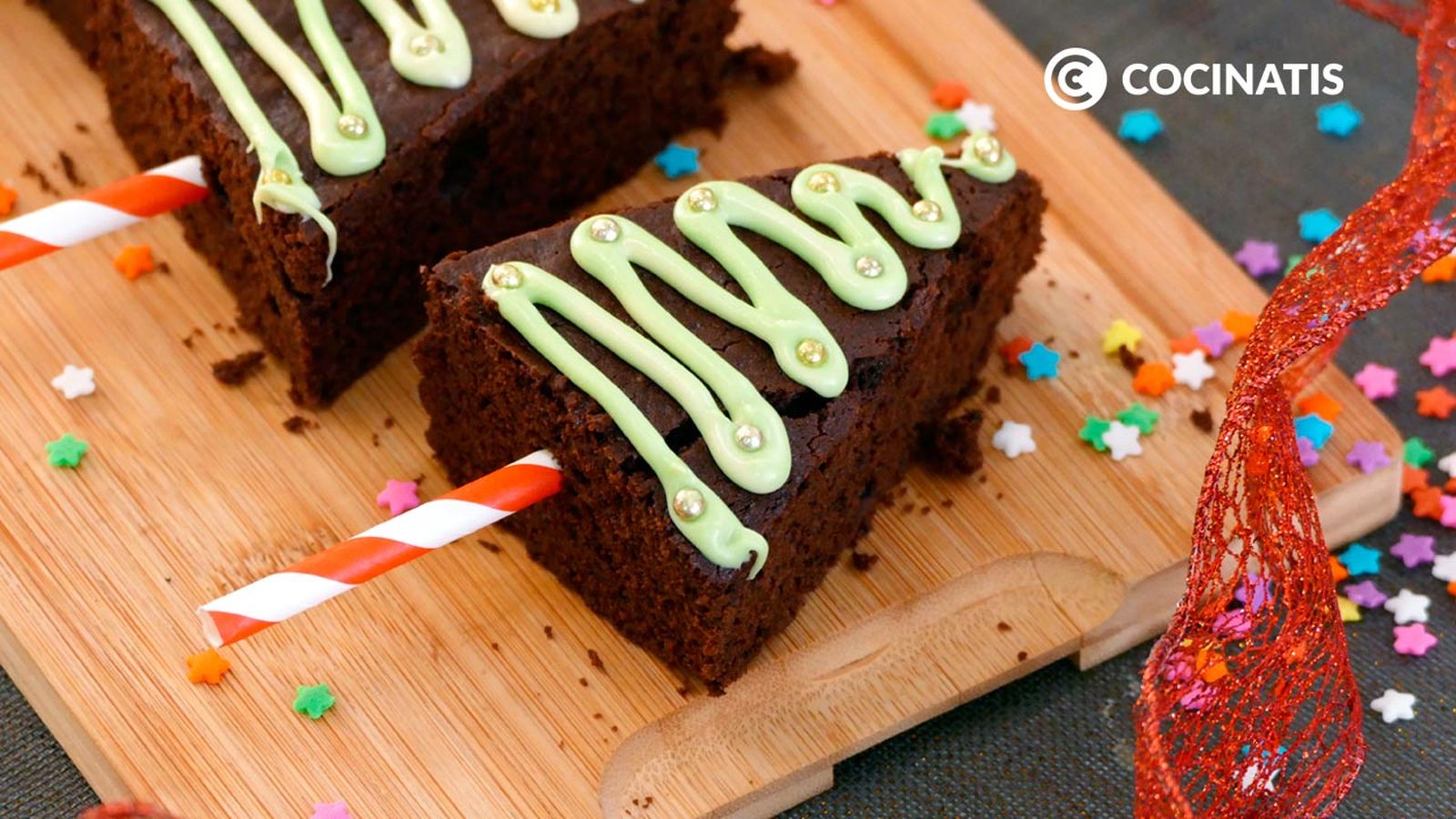 Receta de árbol de Navidad de brownie de chocolate