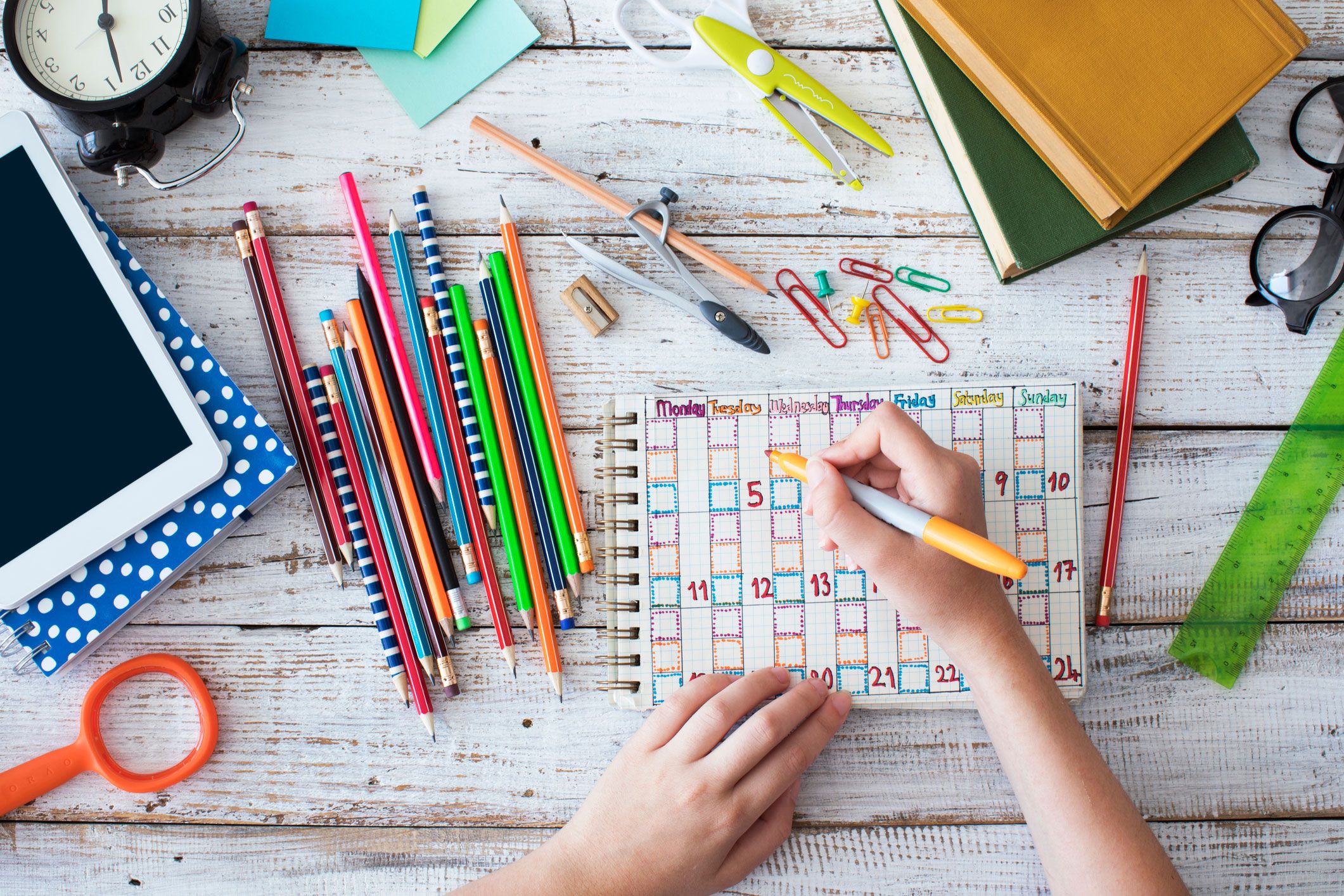 elaborar horario bullet journal