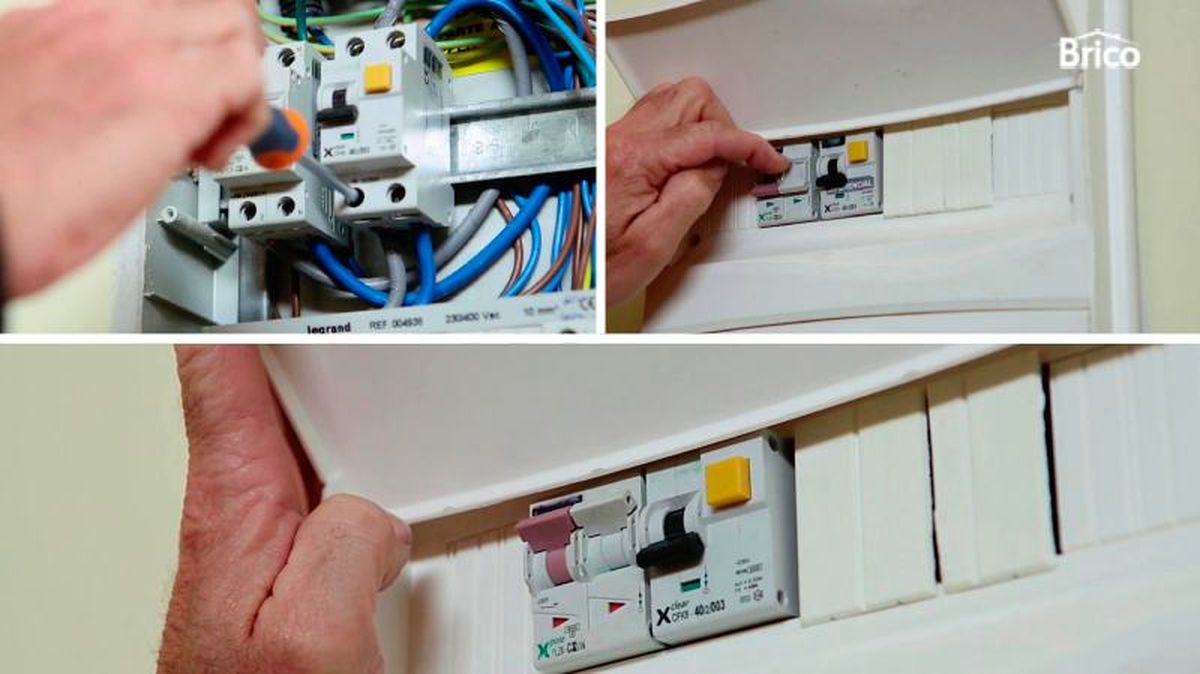 Fija los cables al interruptor diferencial y comprueba la instalación