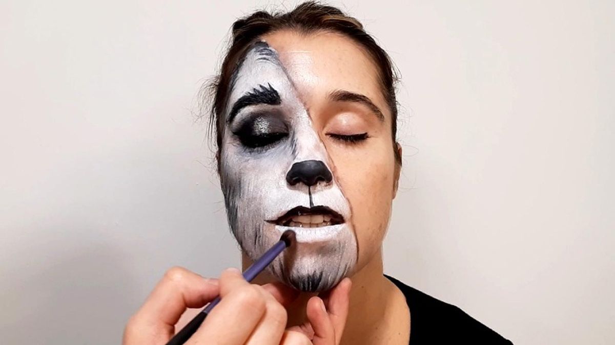 Cómo hacer el maquillaje de Caperucita y el Lobo - paso 6