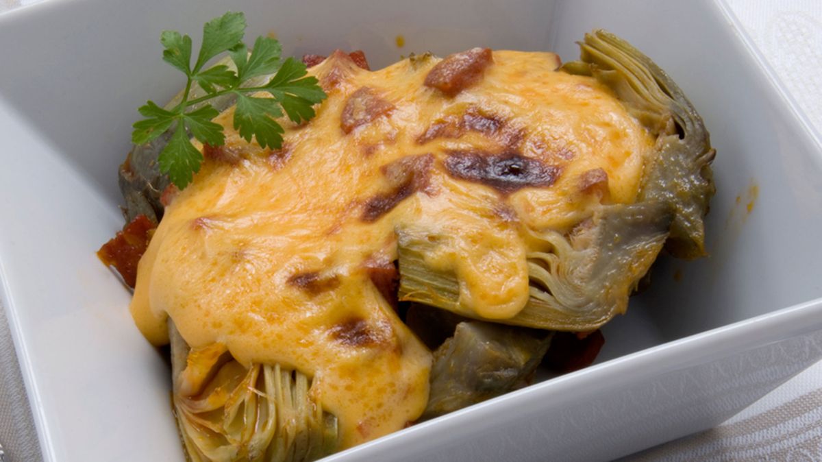 alcachofas con bechamel de chorizo xl