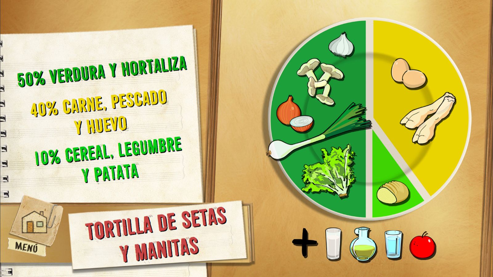 6055 1 Tortilla de setas y manitas plato