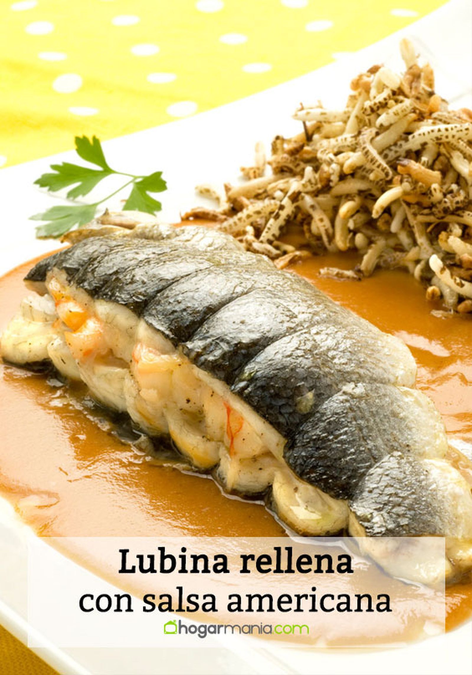 lubina rellena con salsa americana pin