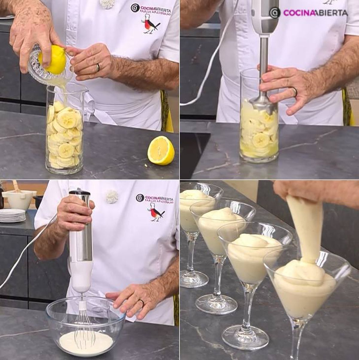 mousse platano pasos