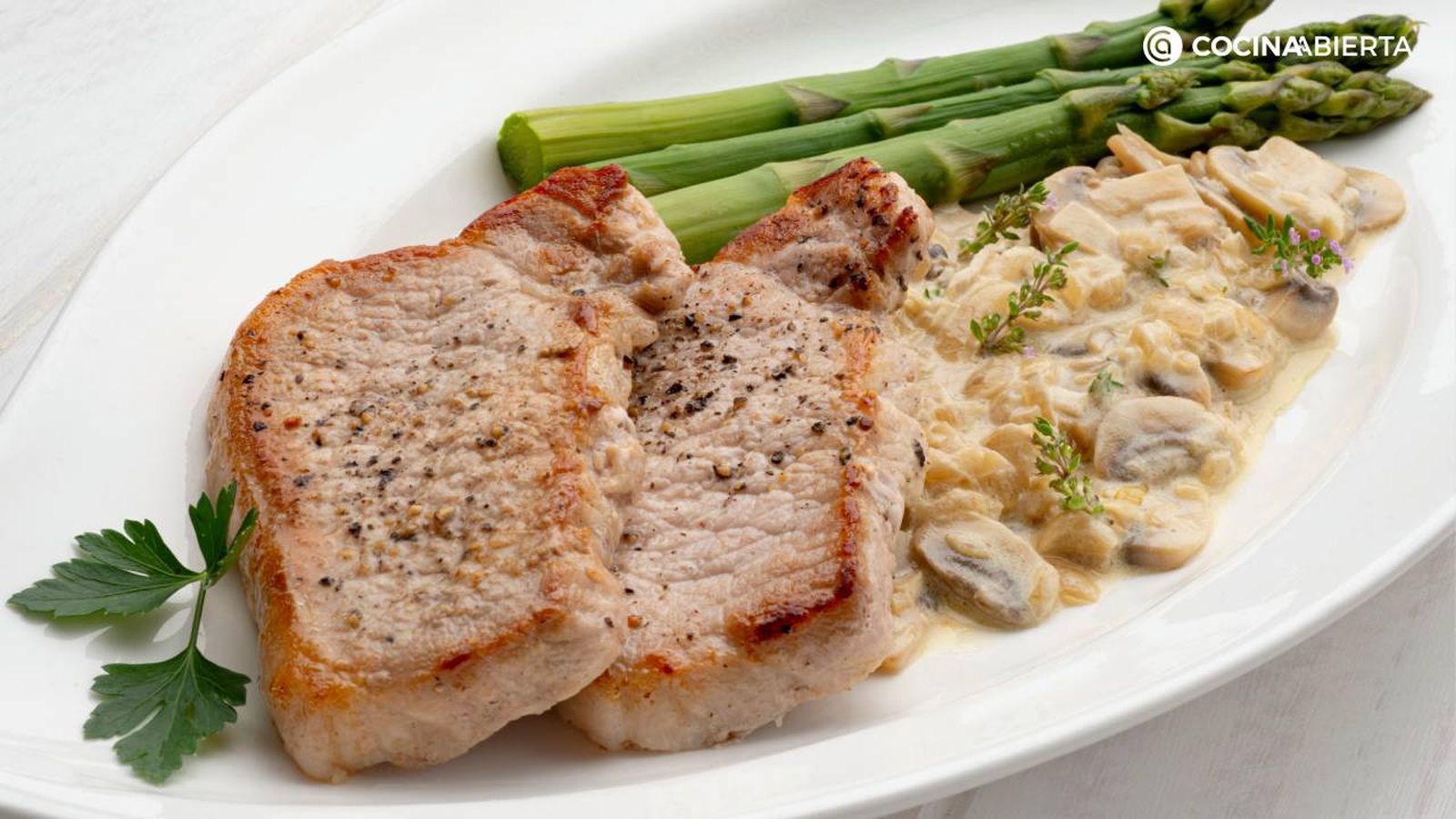 Receta de lomo de cerdo con salsa de champiñones