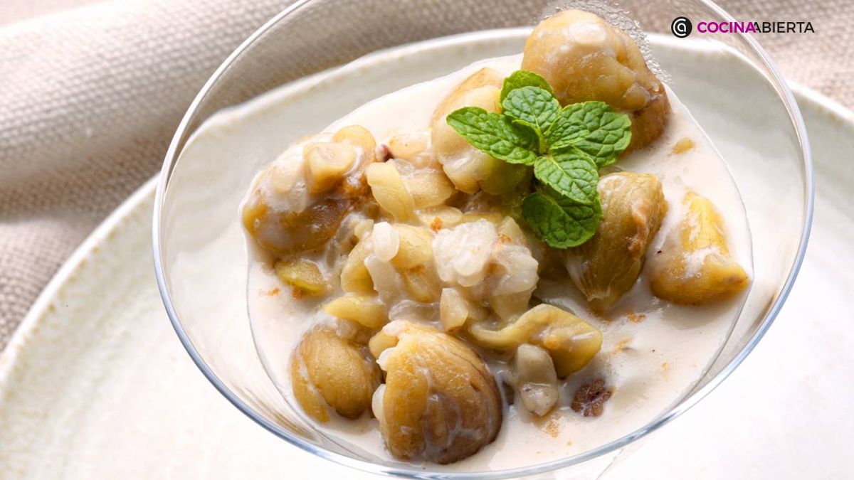 arroz con leche y castanas