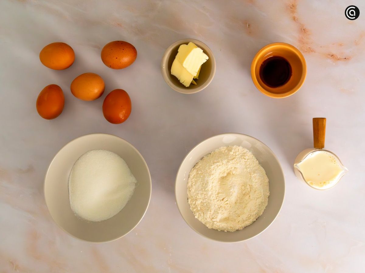 Ingredientes para la mona de Pascua de chocolate