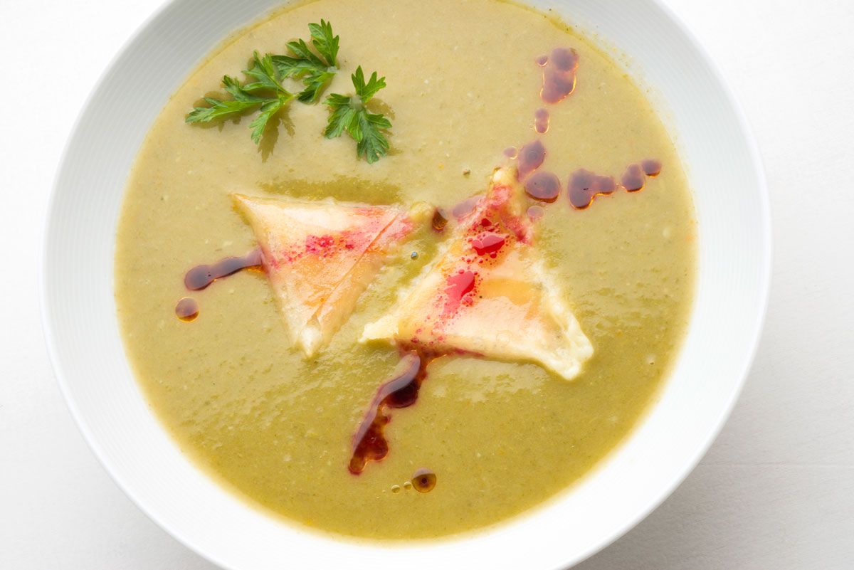 5460 1 Crema de verduras con bricks de jamon y queso (845) xl