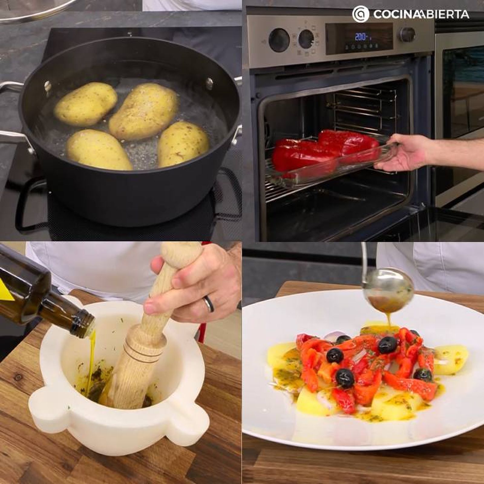 ensalada de patata y pimientos receta pasos