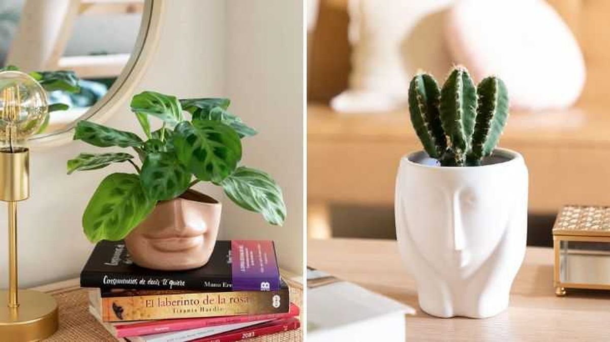 maceteros con forma de cara sklum