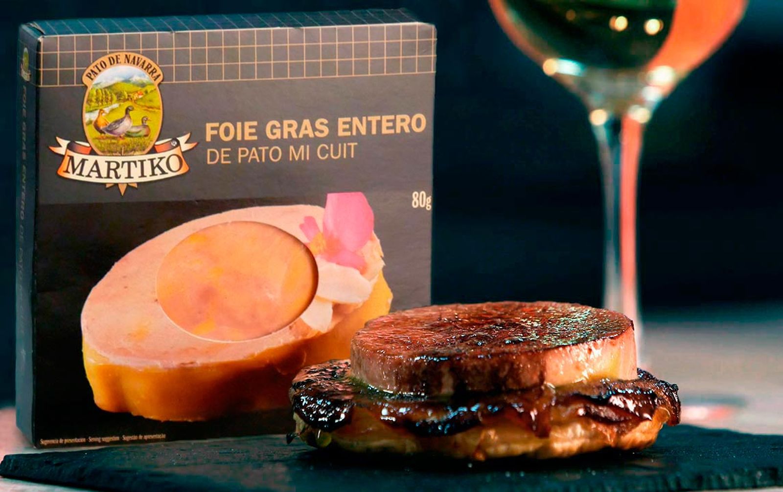 Foie mi cuit de pato caramelizado con manzana