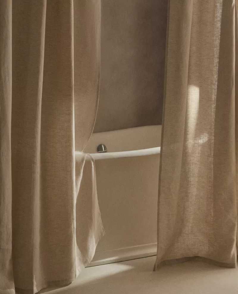 Cortina de baño de lino.