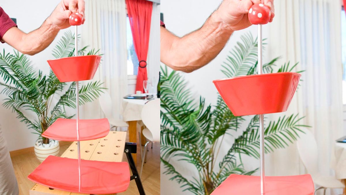 Torre de bandejas para Navidad paso 7