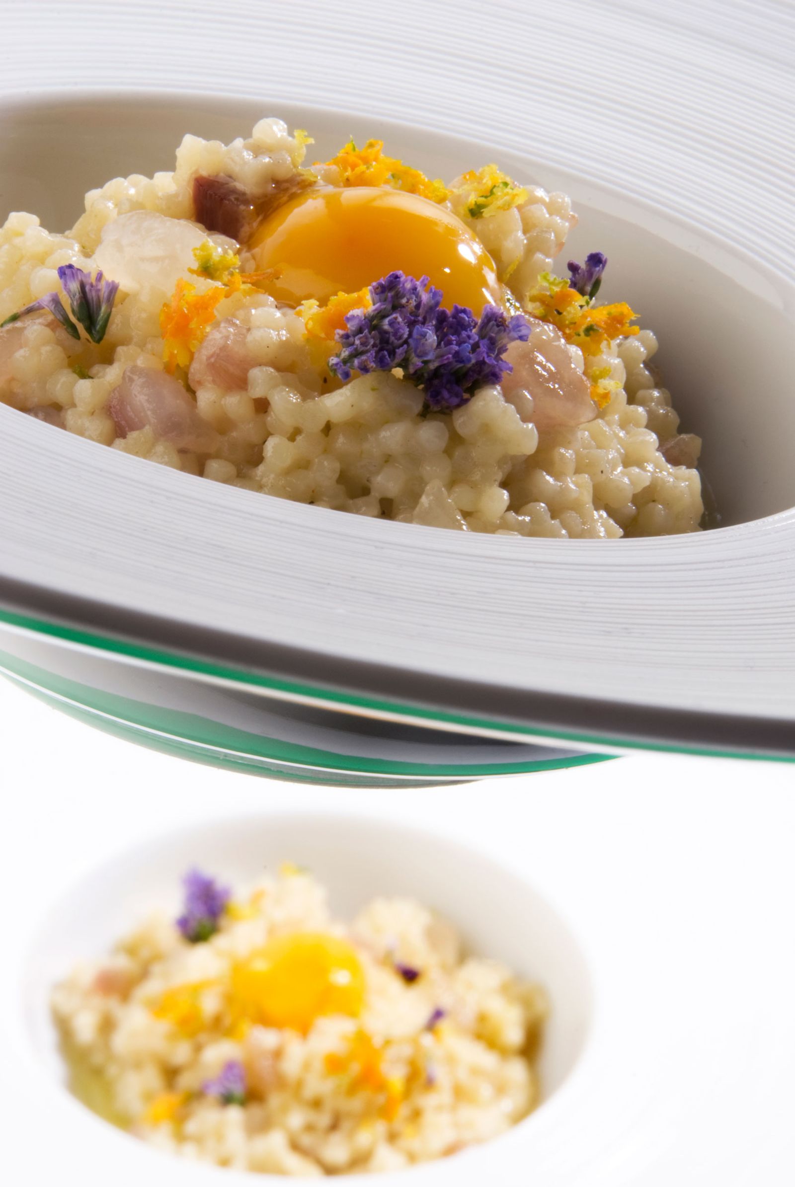 Risotto de pasta a la carbonara