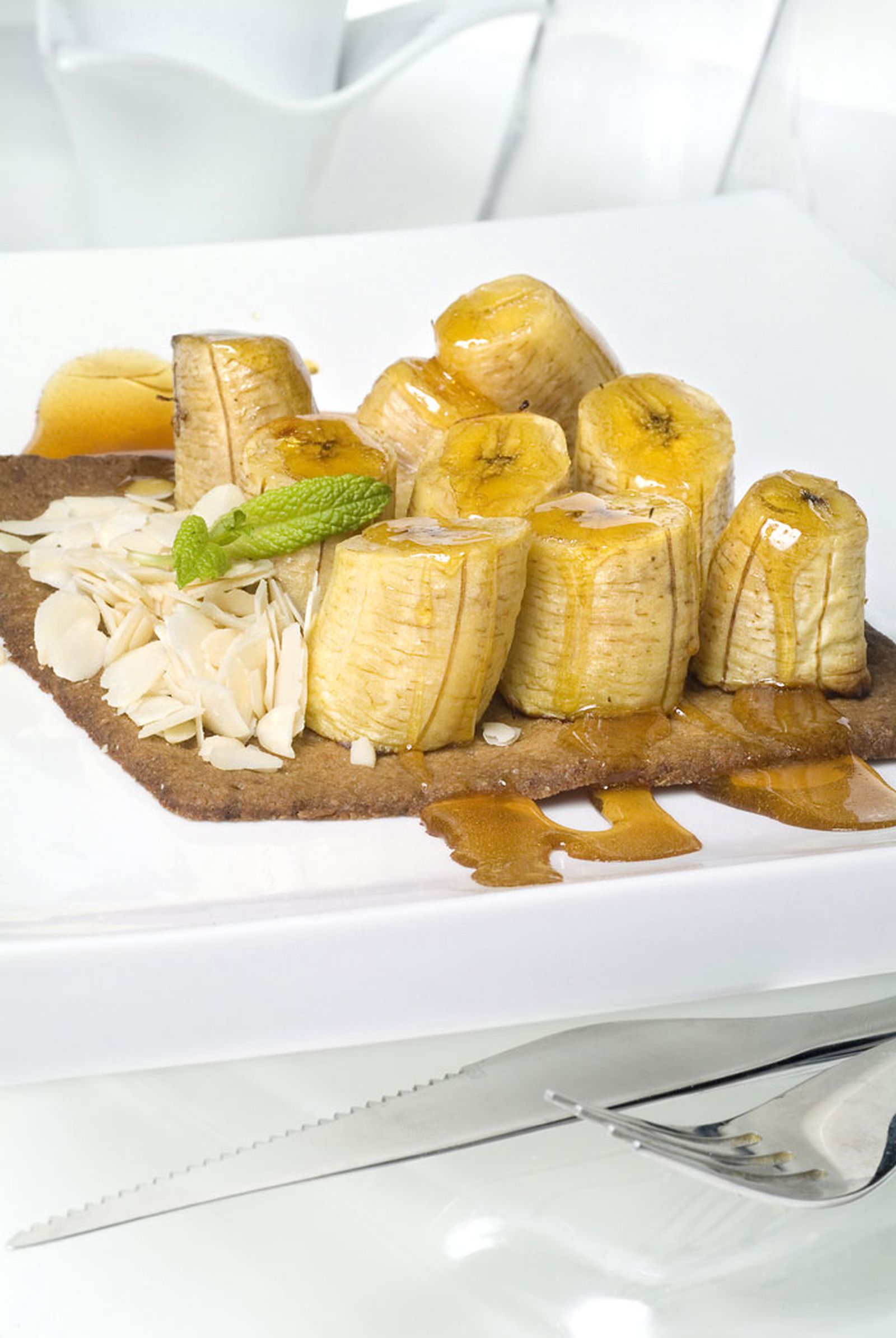 Galleta de almendras con plátano