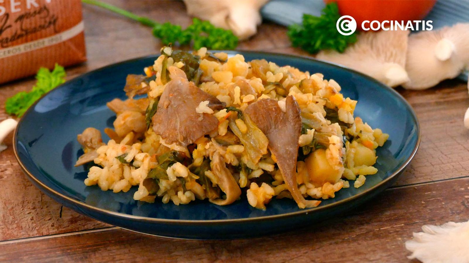 Receta de arroz con acelgas y setas