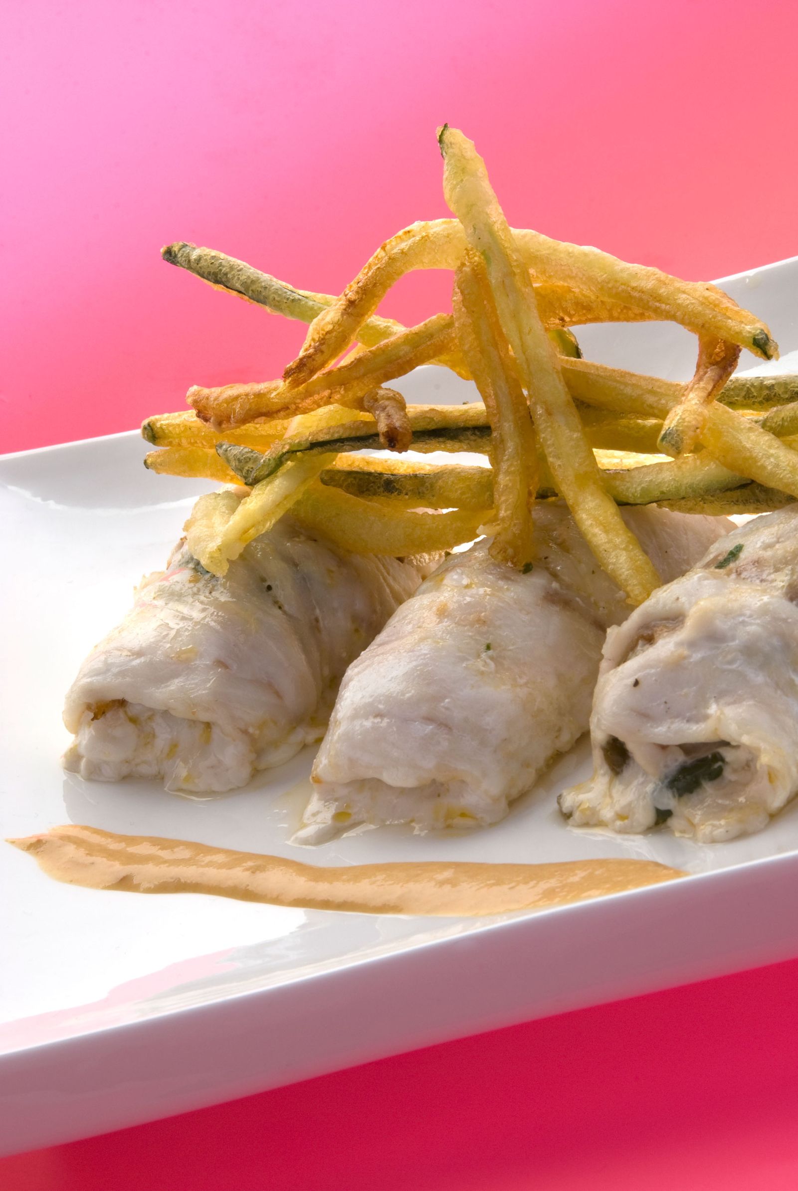 Popietas de merluza rellenas