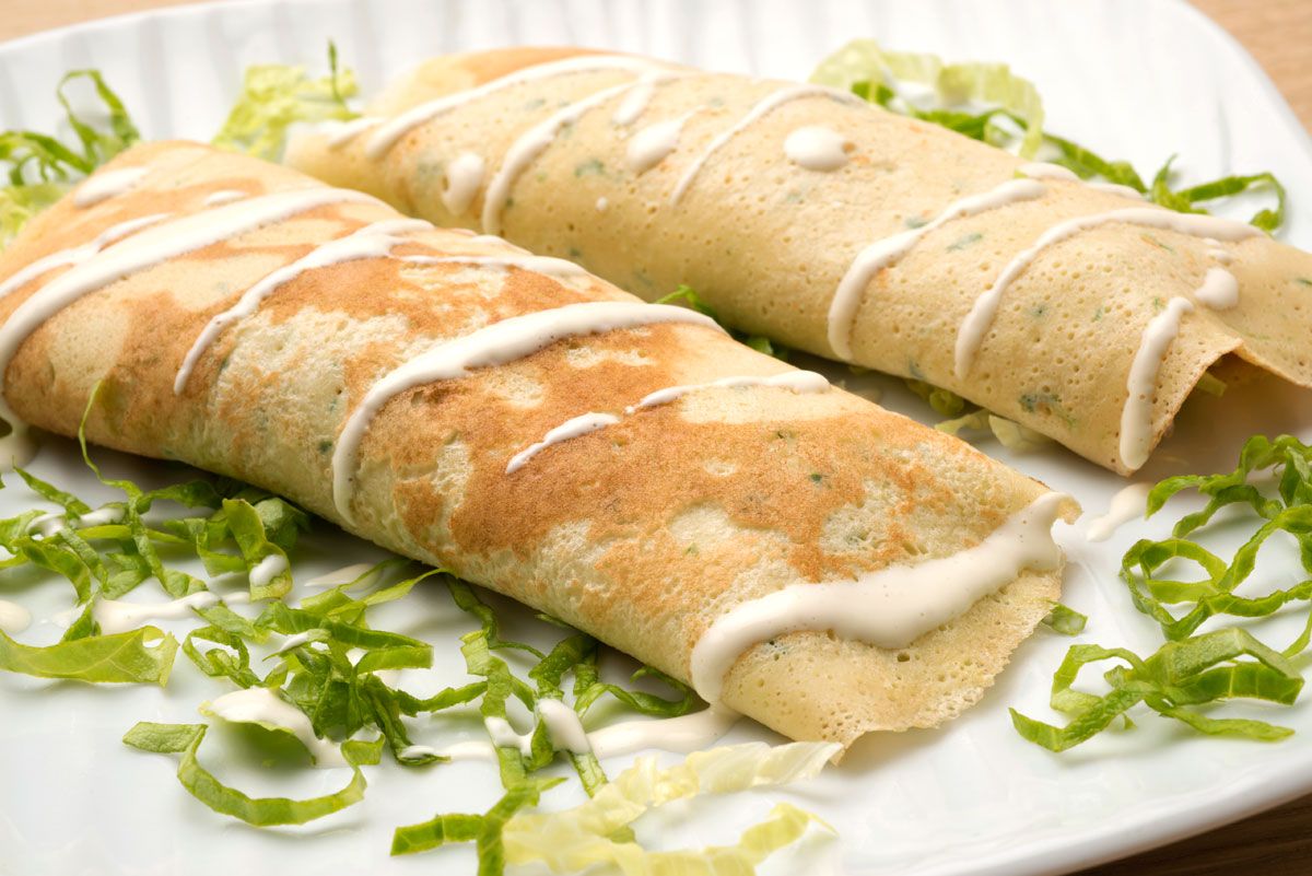 497 Crepes de pollo, lechuga, queso y nueces (5112) xl