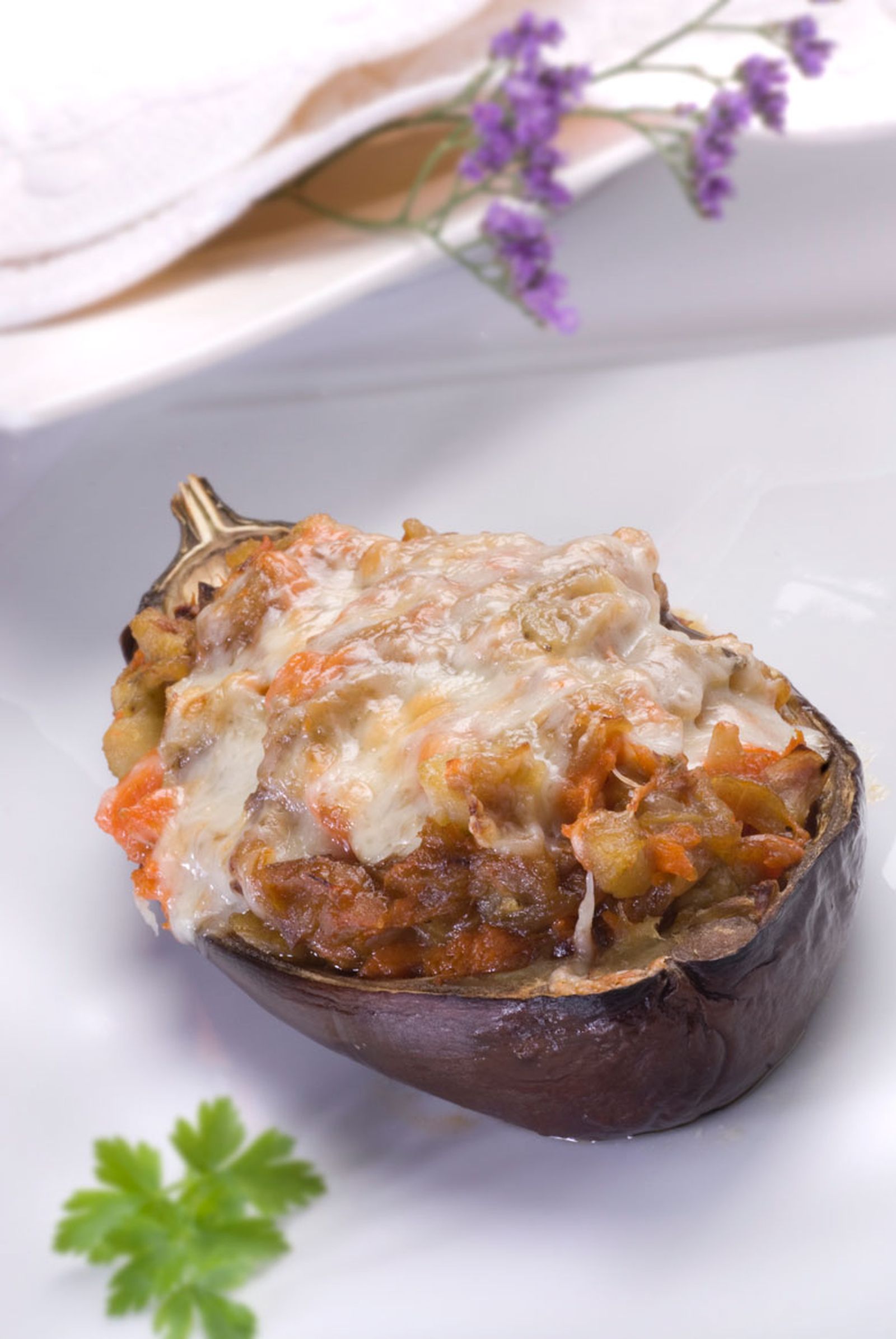 Berenjenas rellenas de calabaza y anchoas