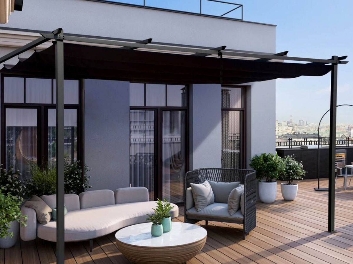 Pérgola retractil de Leroy Merlin