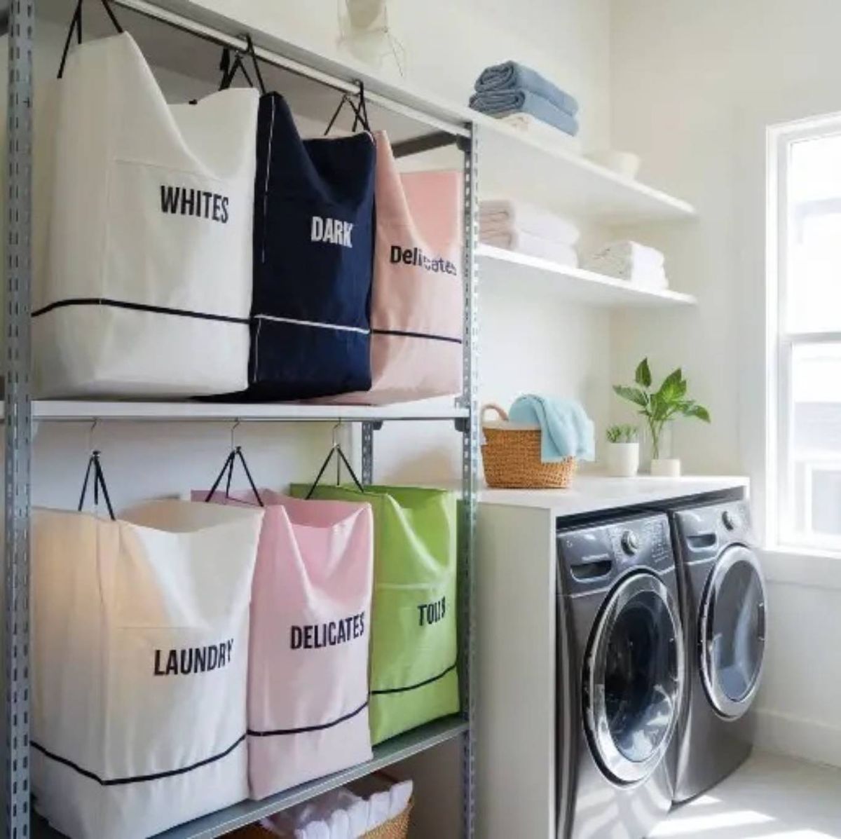 Separa la ropa por tipo antes de lavarla para facilitar el proceso.