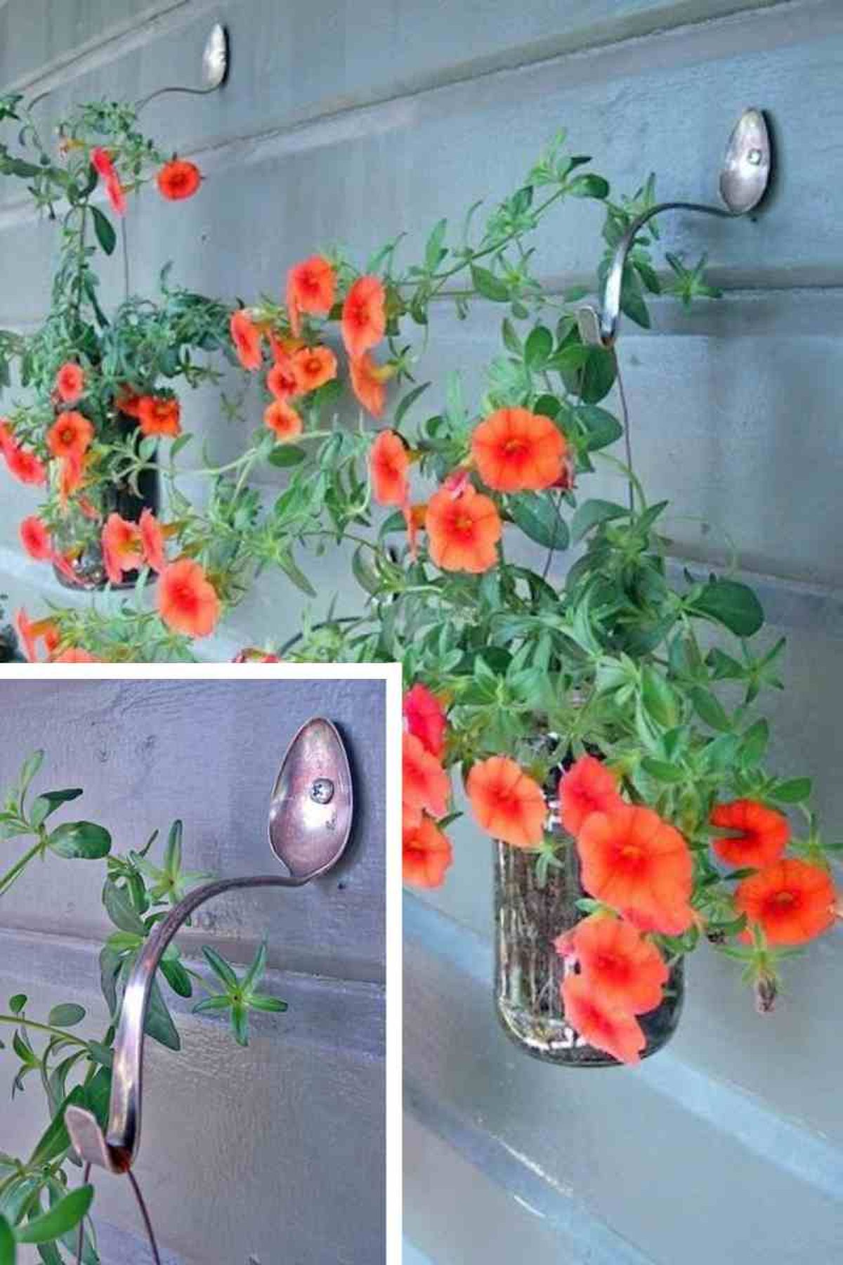 ideas reutilizar cucharas gancho macetas colgantes