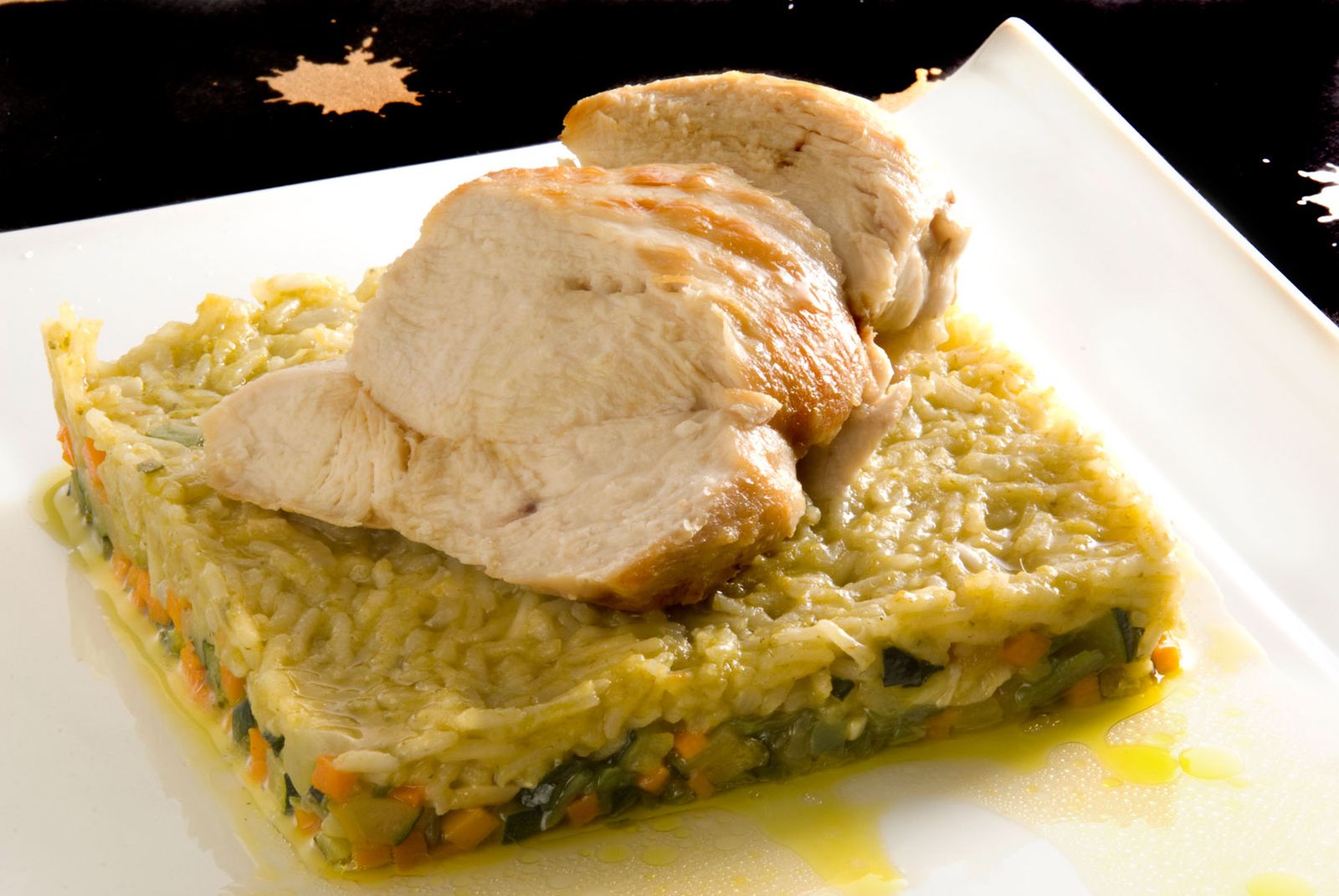 Arroz basmati con pollo