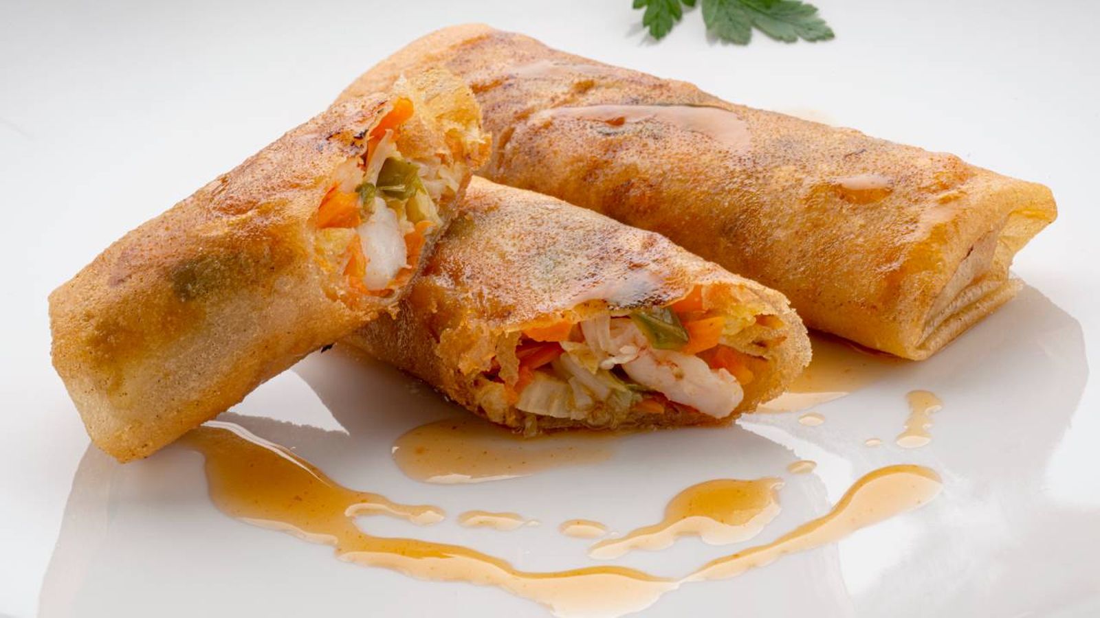 rollitos de primavera con gambas