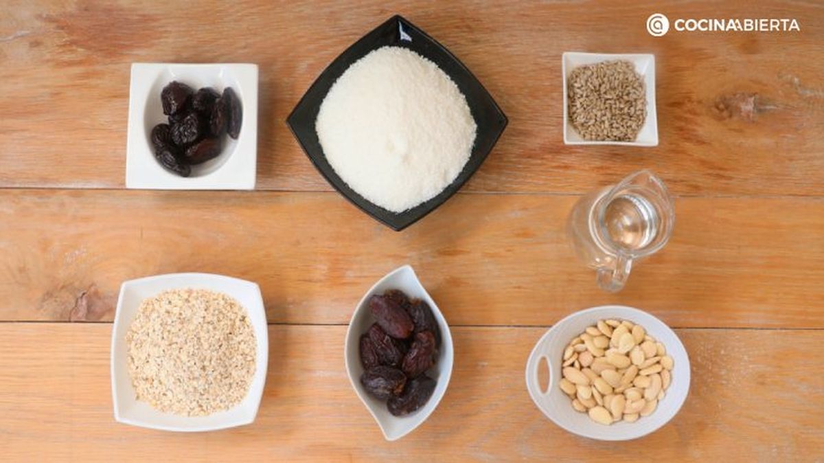 Ingredientes para hacer barritas proteicas caseras