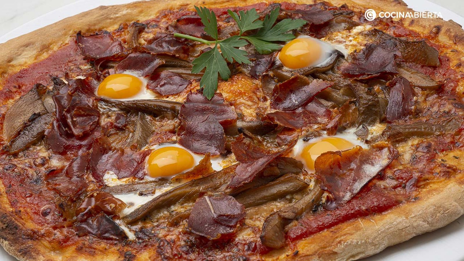 receta pizza setas queso jamon ka