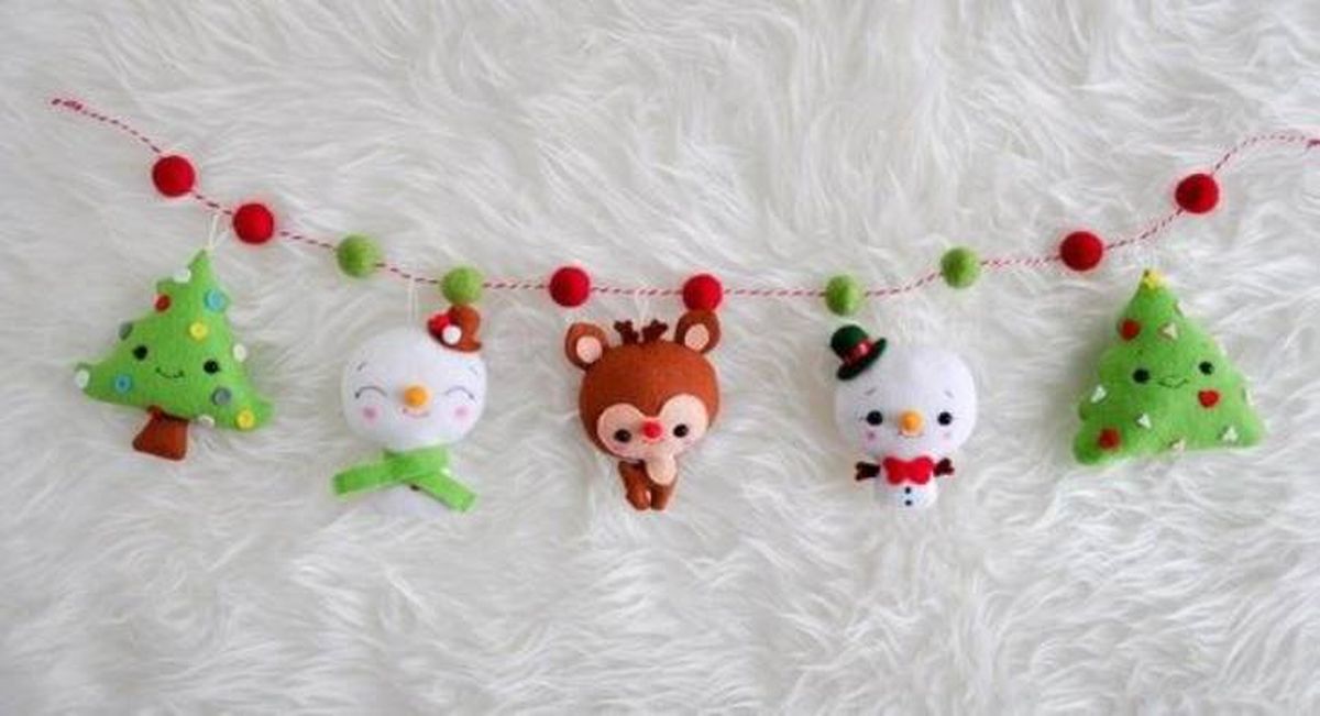 adorno navidad fieltro guirnalda pinterest 1