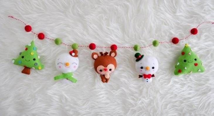 adorno navidad fieltro guirnalda pinterest 1