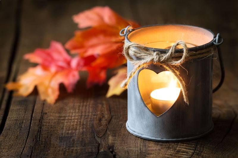 Vela de otoño, especial y decorativa