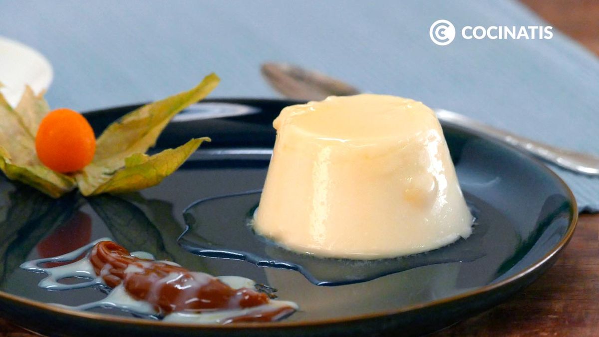 Receta de flan de queso sin horno  paso 7