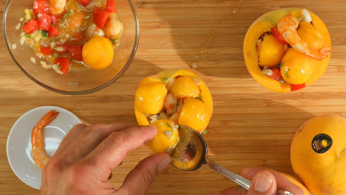 melocoton relleno ensalada aguacate paso 4