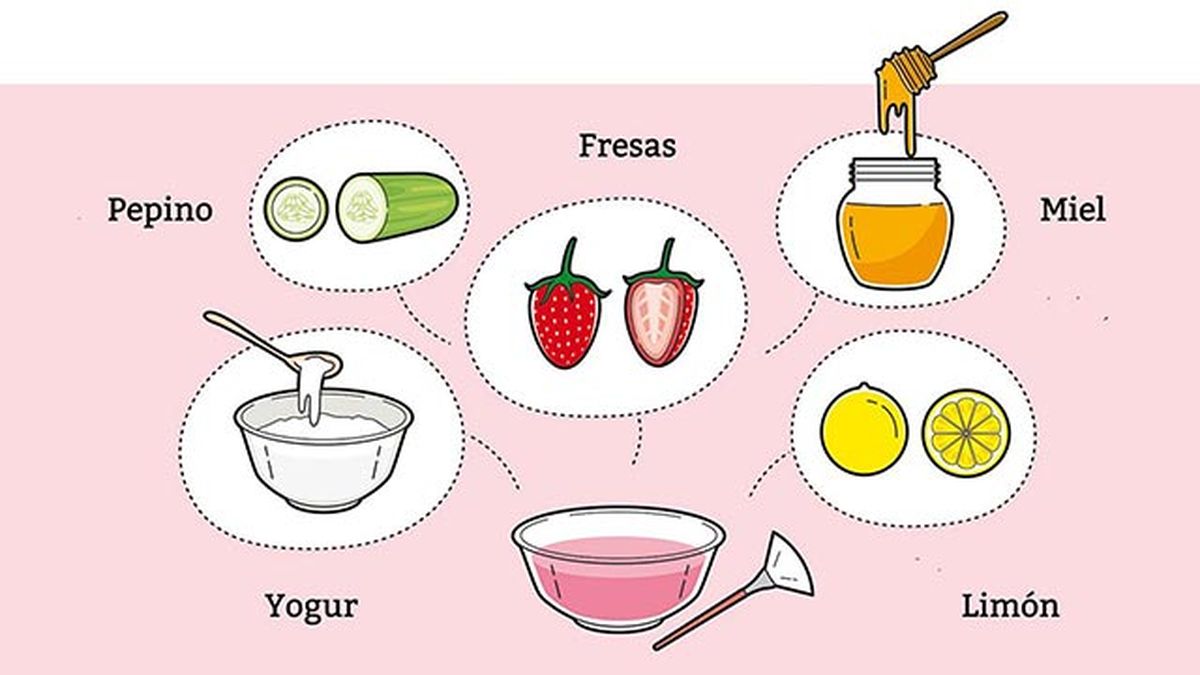 4 mascarillas faciales caseras con miel fresas